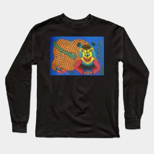 whila this beast drinks poison a snake sucks his blood 1982 - Maria Primachenko Long Sleeve T-Shirt